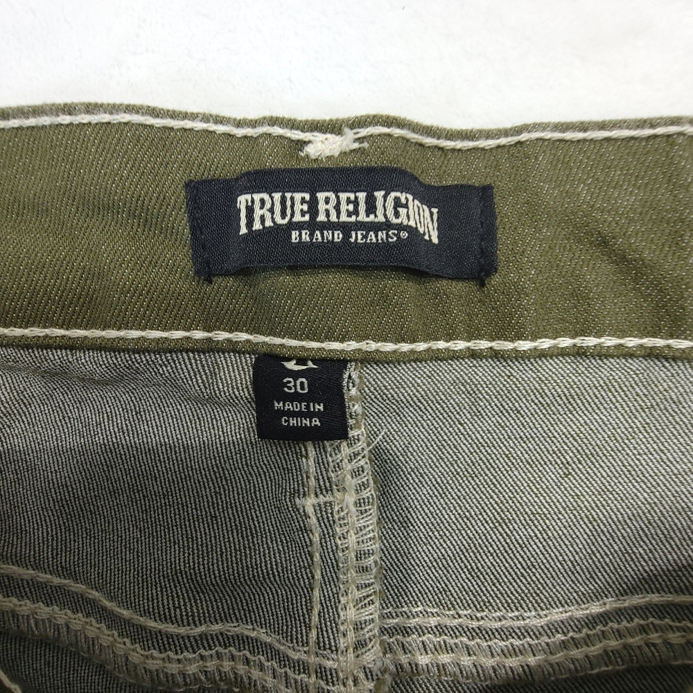 True Religion Cargo Bootcut Jeans Women’s Size 30 Kalamata Green NWT - Picture 10 of 11